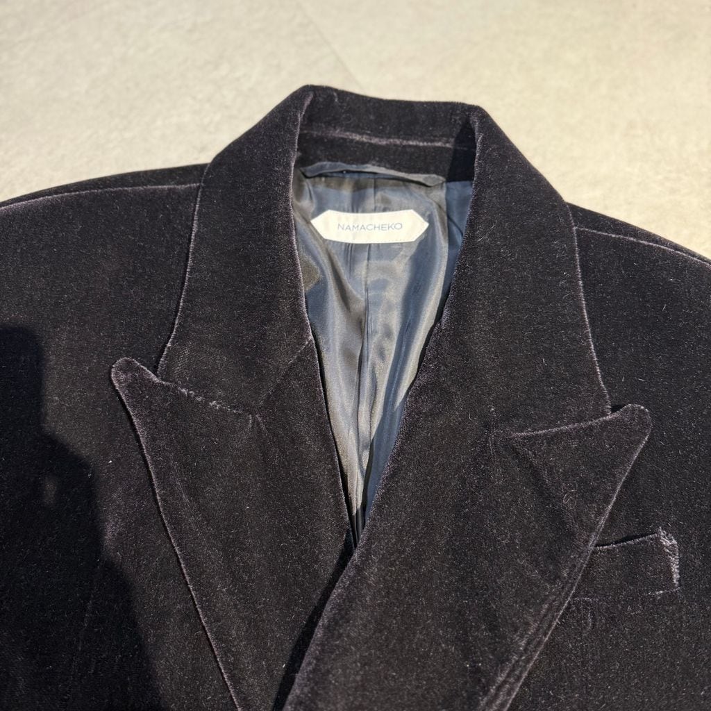 NAMACHEKO ナマチェコ 21AW FLAT OVER COAT チェスターコート ブラック