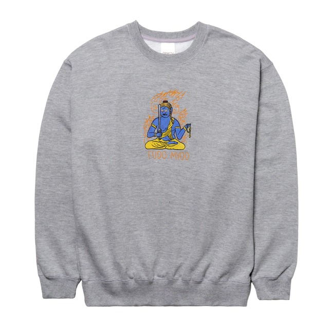 不動明王 仏像 トレーナー (刺繍) ヘザーグレー 10.0oz