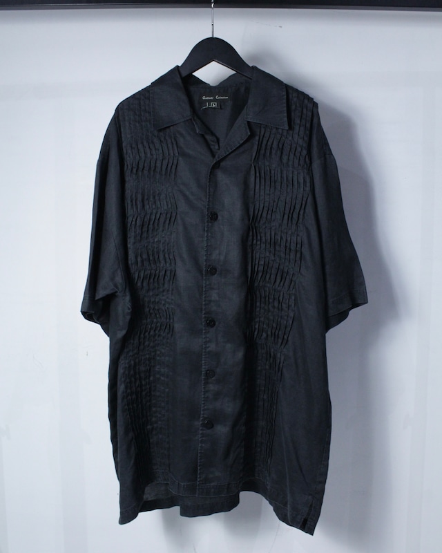 【Caka BLACK】“GODBODY” Pleats Design Vintage S/S Linen Shirt