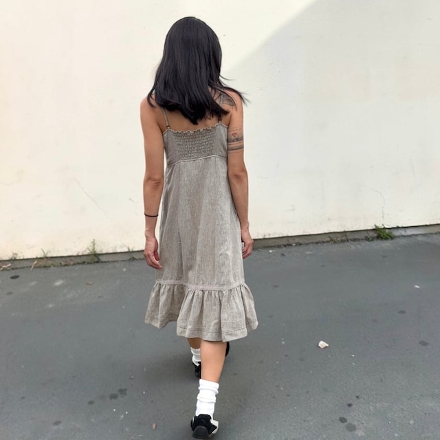 【LADIES】Minimal Cotton Cami Dress - Free Size