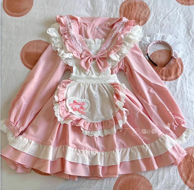 メイド服♡セーラー襟ピンクメイド服 wanpi54☆ | パステルキャンディ