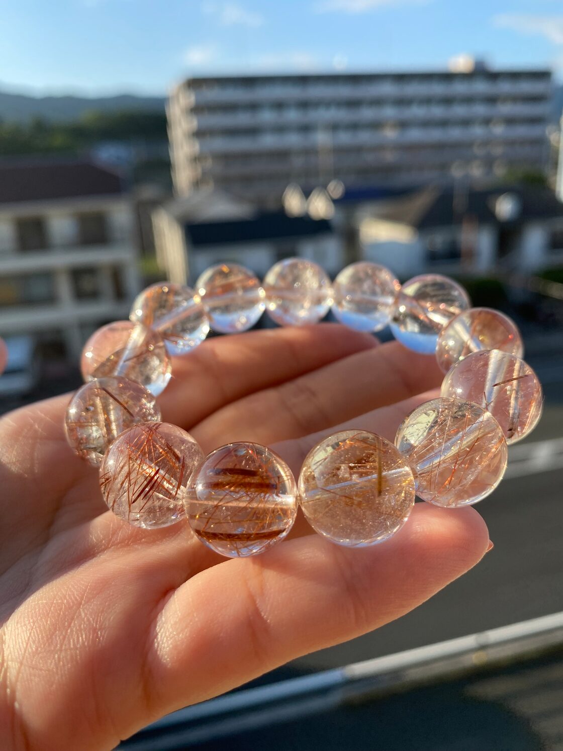 summerスペシャル♡15ミリ 透明感抜群♡レッドルチル ブレスレット 
