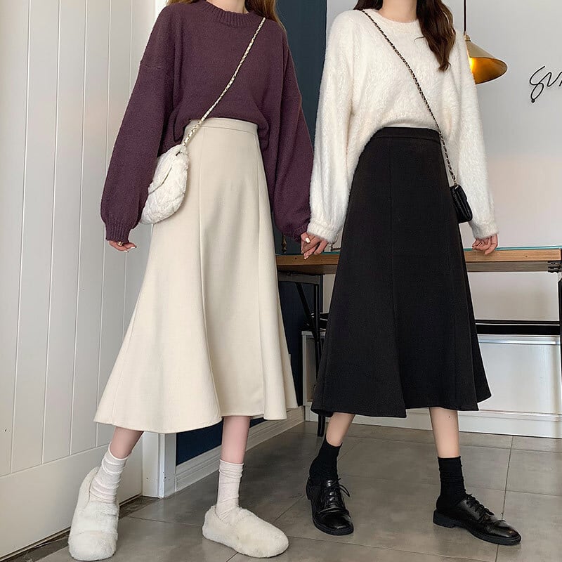 スカート スプリングスタイルカジュアルハイウェストAライン 春物 萌量不足82756921937