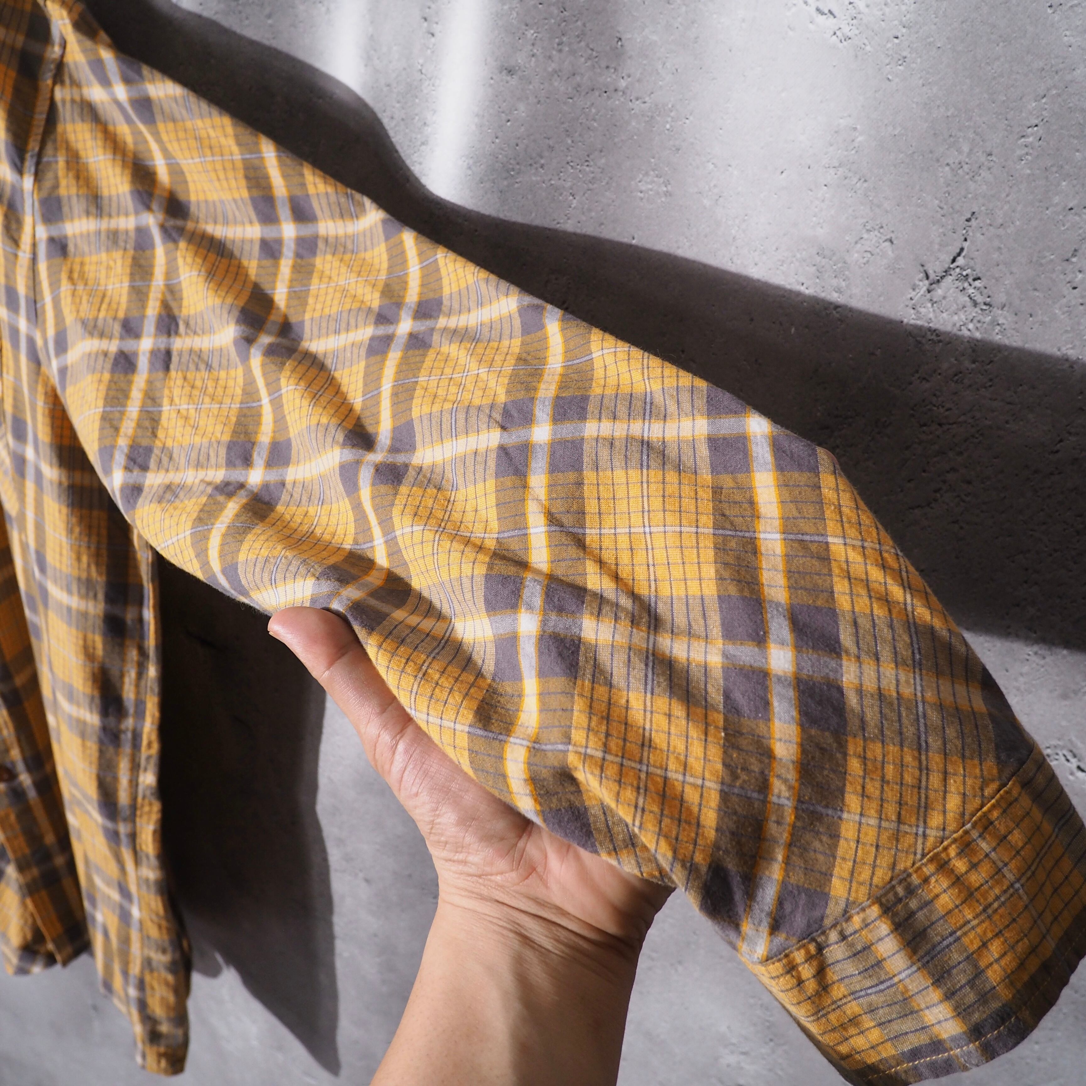 1990s " PELLE PELLE " Asymmetrical × Girl printed Vintage loose Check shirt