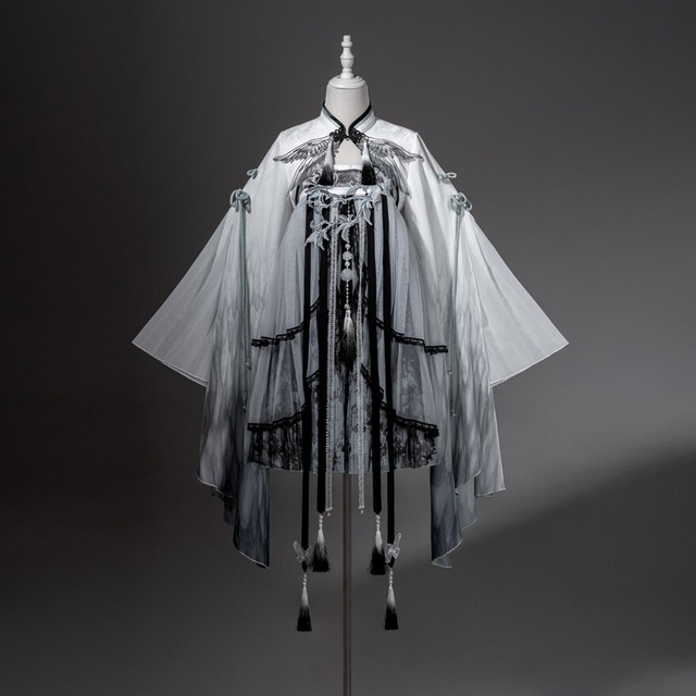 中華ゴシック 透け感グラデーション レトロな和装デザインセットアップ  舞台・イベント衣装｜天使と悪魔