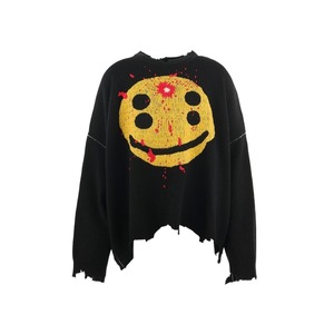 【SAINT MICHAEL】SM-YS1-0000-C07/CP_CREW KNT/SMILE/BLACK