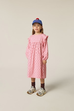 【26AW】The Campamento(カンパメント)Flowers Pink Dress(3y/4y/5-6y/7-8y/9-10y/11-12y)ワンピース 花 ピンク