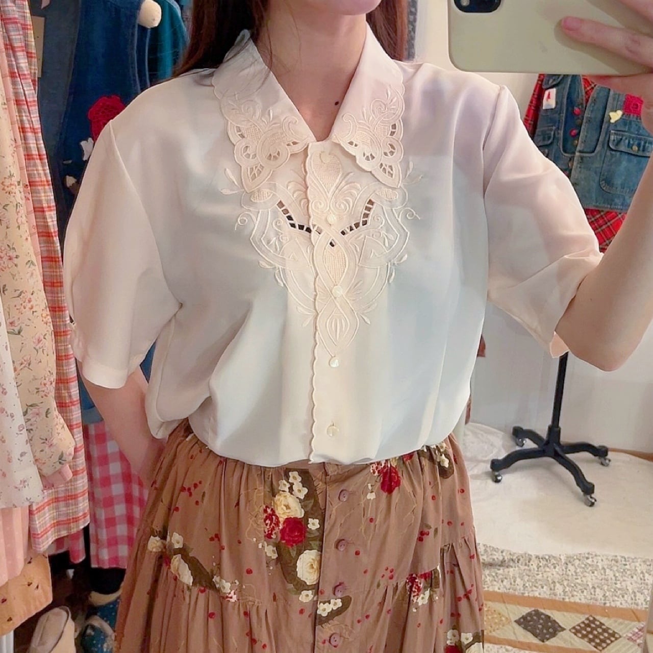 hidden heart pale pink blouse