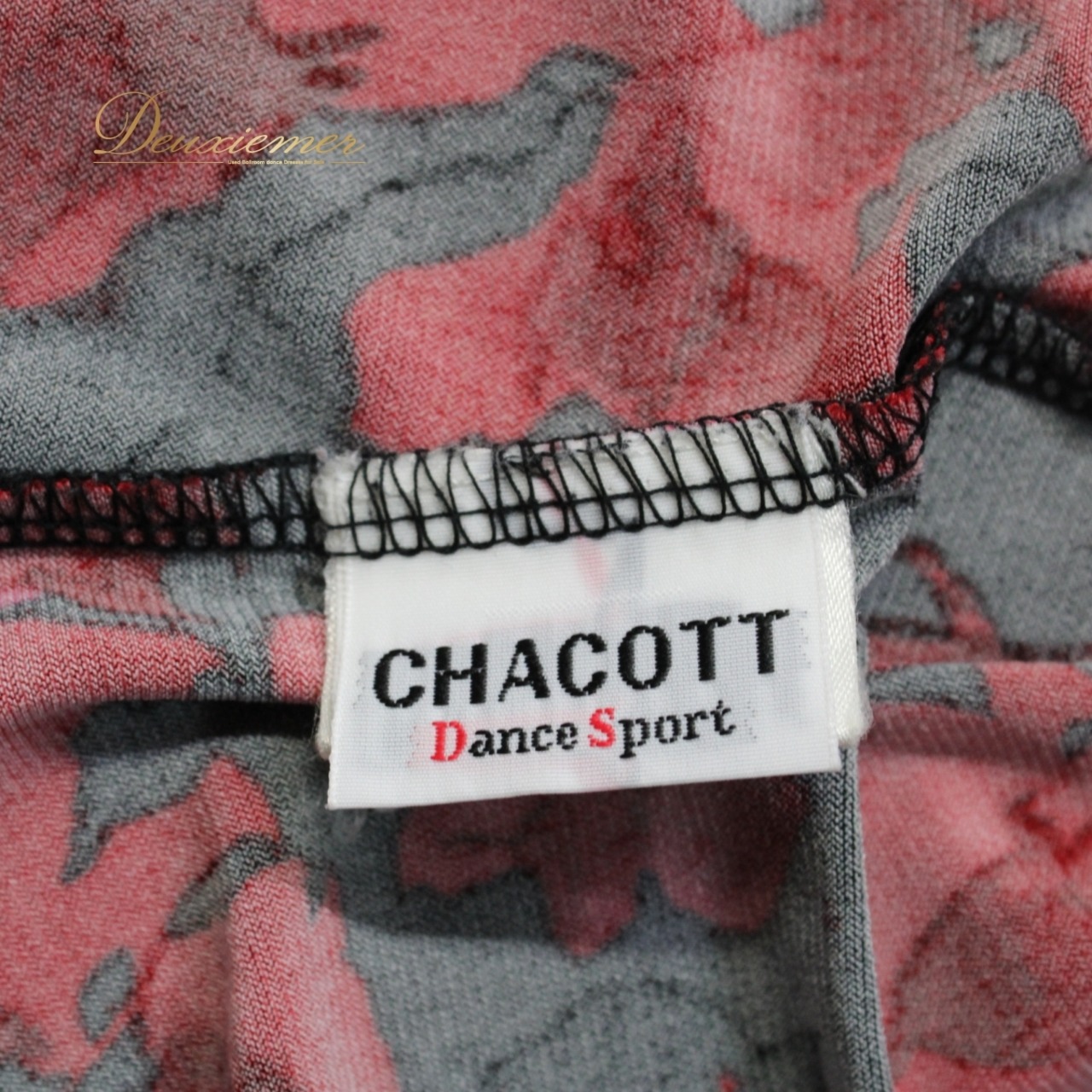 【日本製 社交ダンス衣装】レッド系 Chacott チャコット ブラウス トップス カットソー ピンク 赤 レッスン 花柄 レース 黒 伸縮 社交ダンス用 バレエ レッスン用 パーティー用 可愛いデザイン 伸びる素材 フラワープリント 大人用 Mサイズ 花模様 カジュアル トップス 女子用 赤系ピンク系 ブラック系