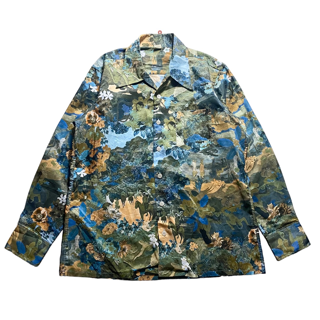vintage 1970’s collage print polyester shirt “Gauguin”