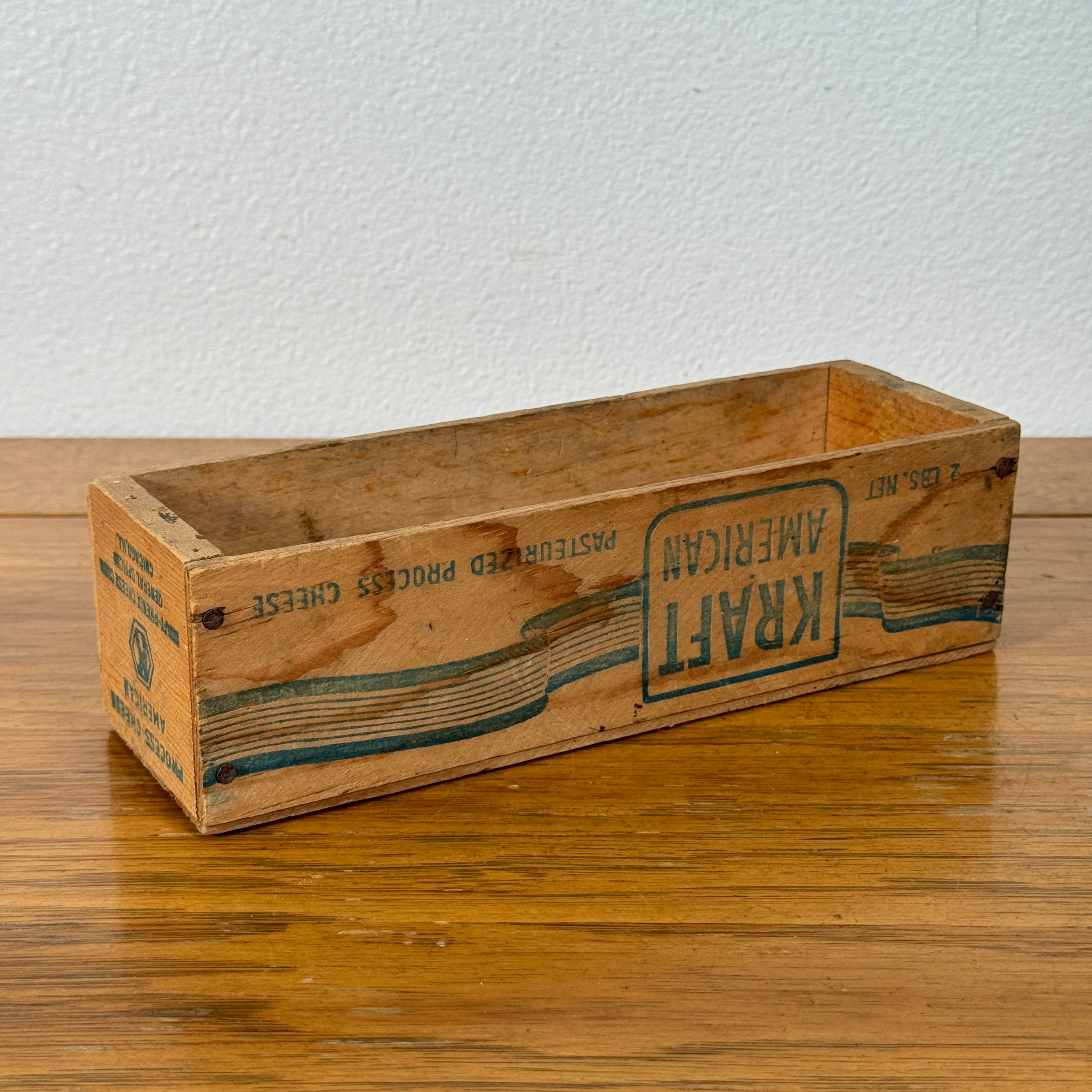 #2036【1950年代】 アメリカ ビンテージ チーズクレート 木箱 ウッドボックス 収納ケース ディスプレイ
