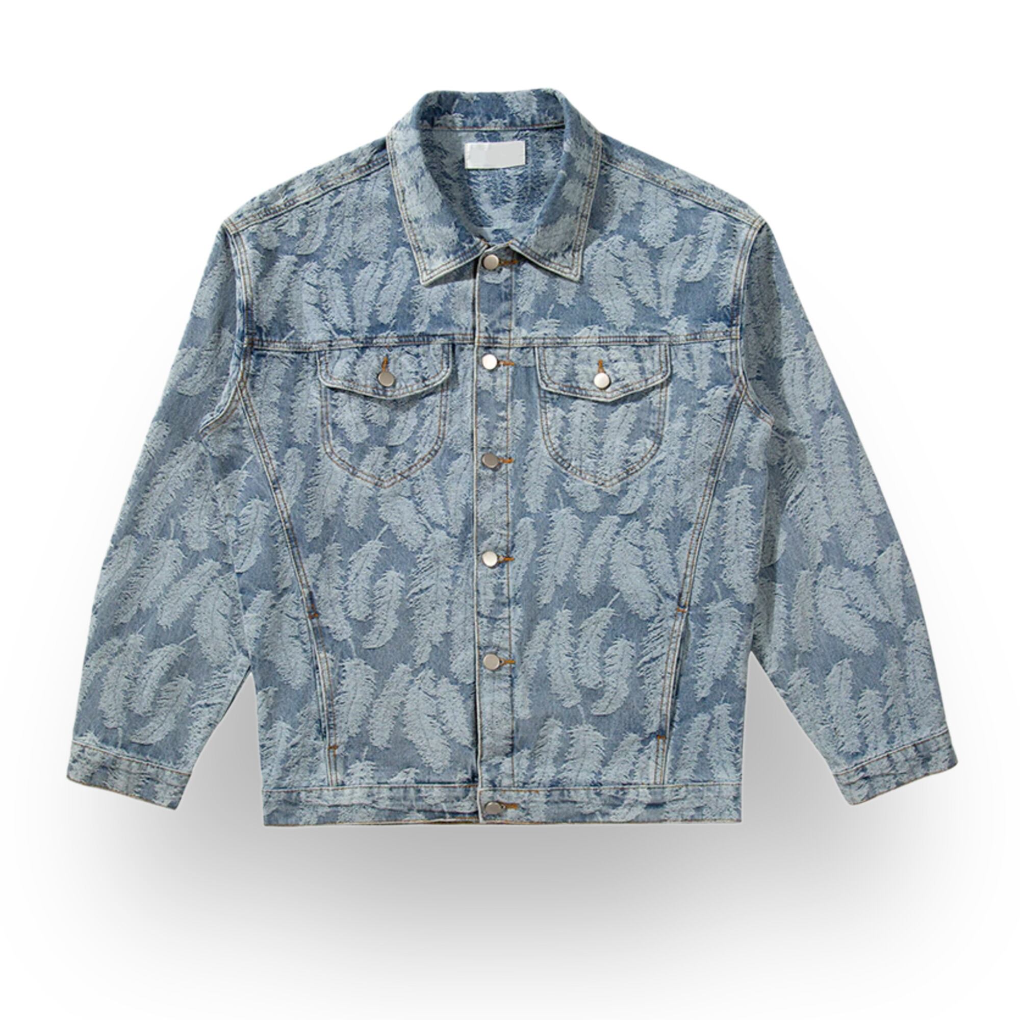 フェザーパターンデニムジャケット