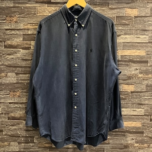 RALPH LAUREN BLAKE SILK/COTTON SHIRT NAVY