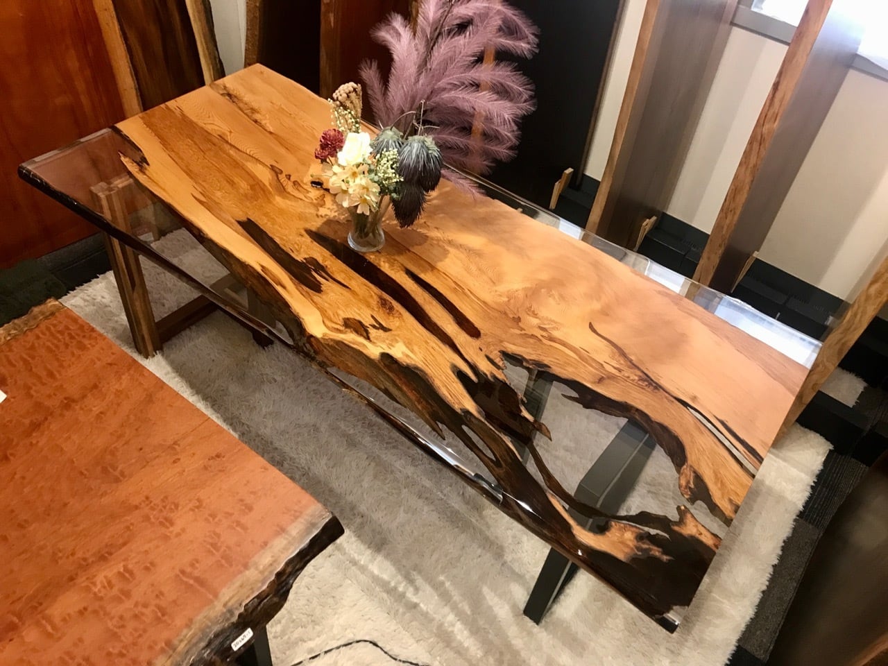 屋久杉 無垢材 一枚板 DIY ハンドメイド レジン テーブル 木材 82cm 