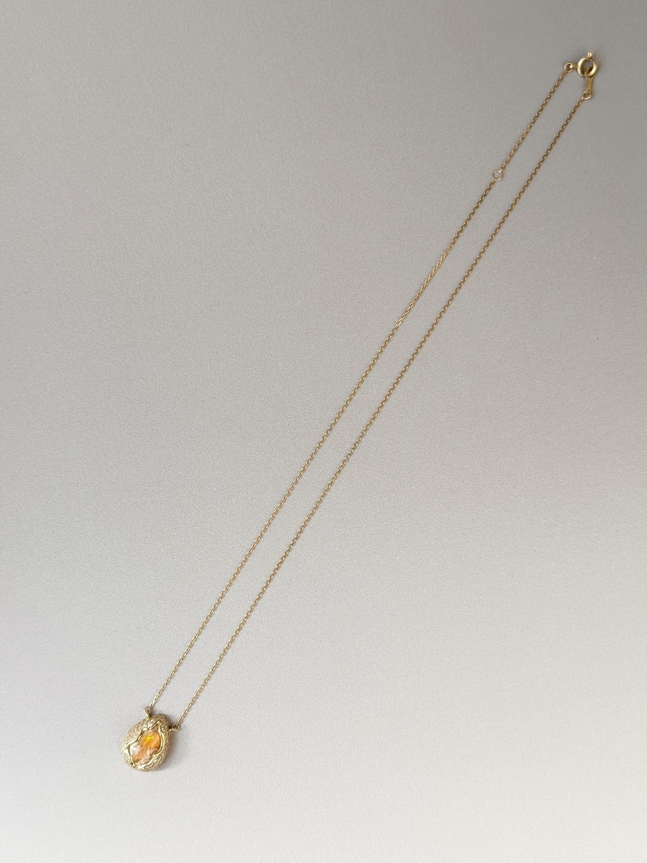 【K18YG カンテラオパール / Dia ネックレス】