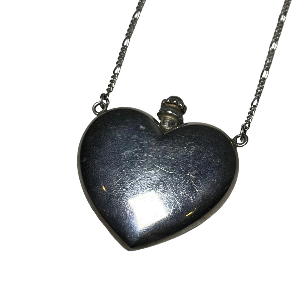 vintage perfume bottle pendant silver necklace