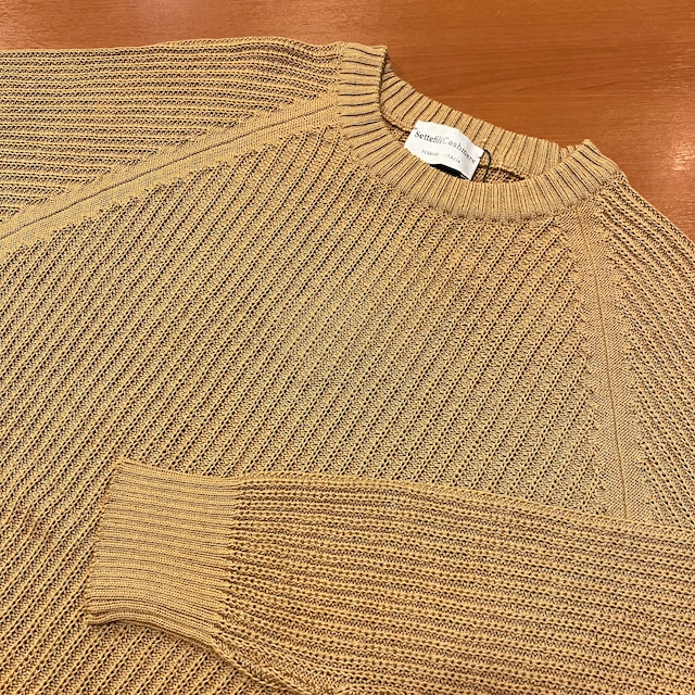 "未使用品" Settefili Cashmere COTTON RIB KNIT《46》