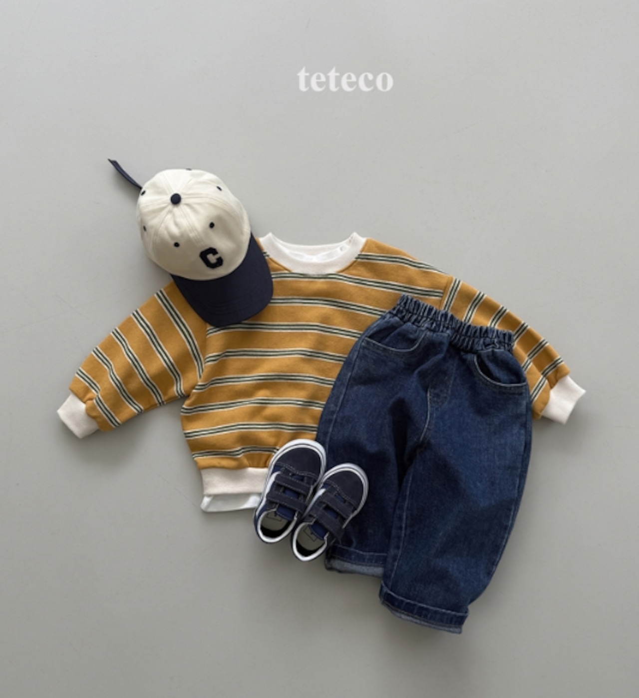 【取寄】teteco オータムストライプMTM|秋服|韓国子供服| 26/AT
