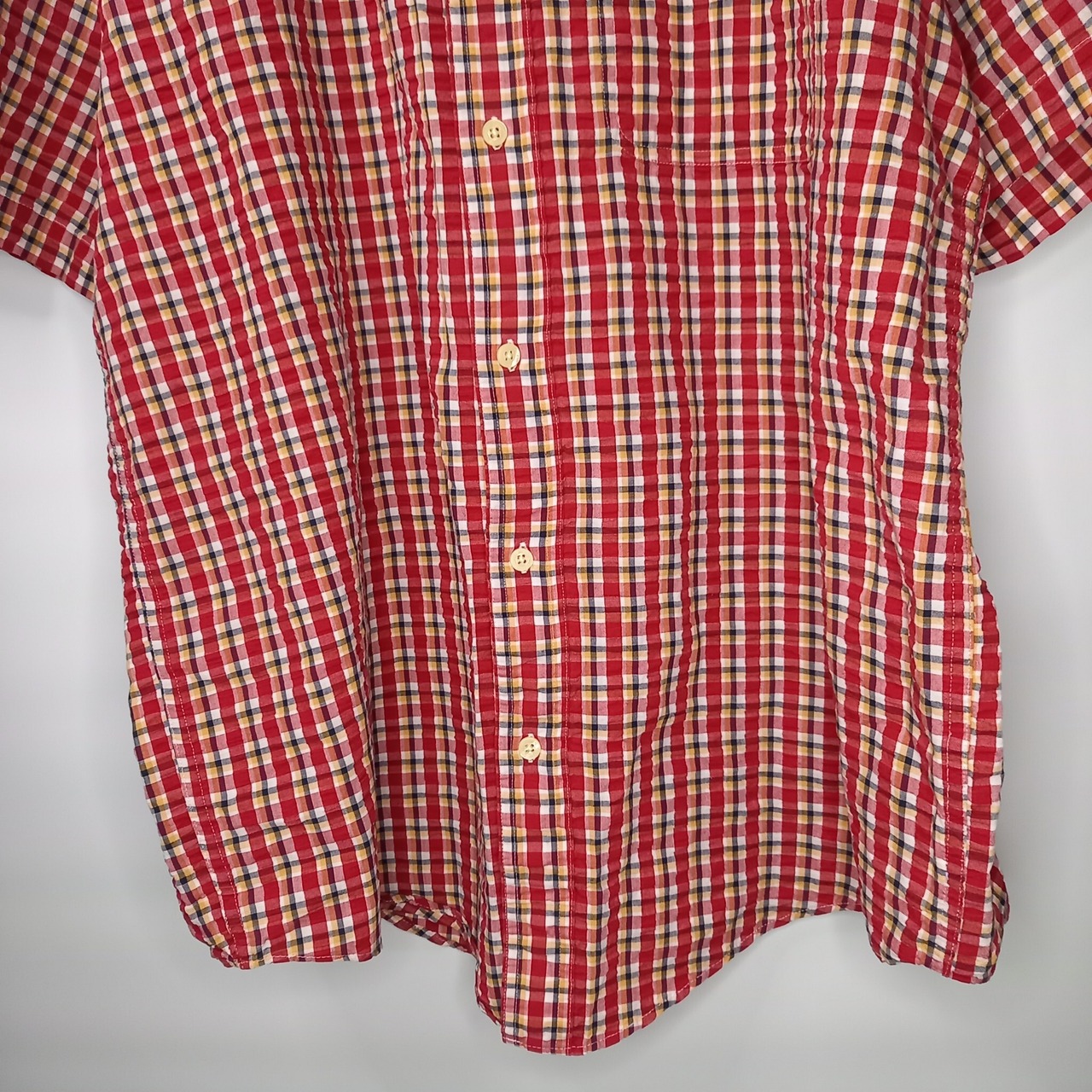 チャップス　シアサッカー　BDシャツ　半袖　オーバーサイズ　チェック　XL