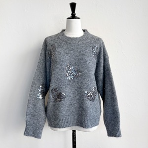 〈SELECT〉ハートスパンコールニットプルオーバー 3325-3911