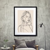 LOOK Ⅱ｜北欧ミニマル×女性ラインアートポスター｜空間を上品に整えるシンプルデザイン｜A3ポスター