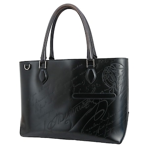 Used BERLUTI ベルルッティ トートバッグ トゥジュール ジャイアントカリグラフィ スクリット ヴェネチアレザー ブラック 中古美品
