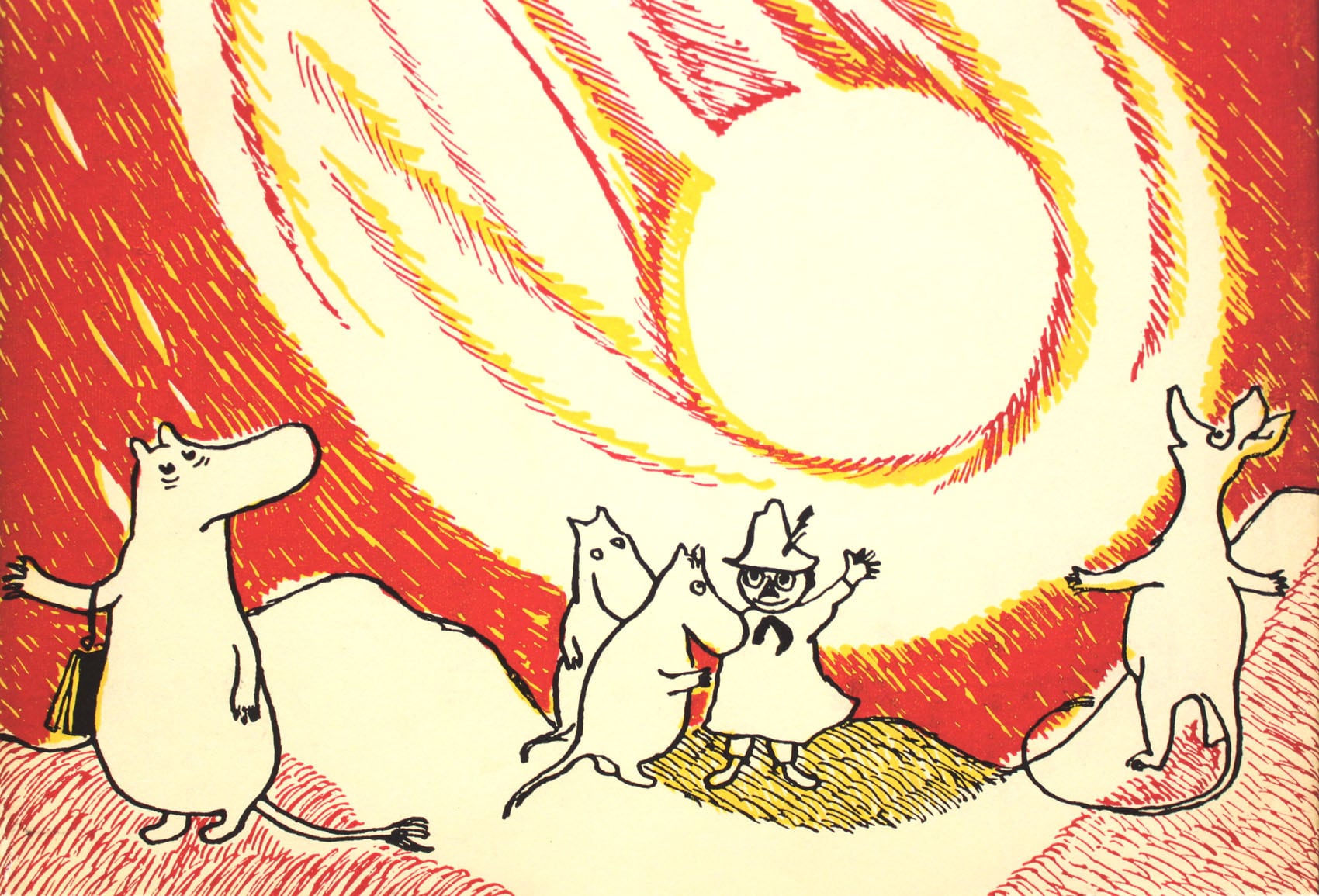 ムーミン 北欧 All Things Commerce「ムーミン谷の彗星」送料無料 フレーム 展示用フック付アートポスター 絵画 インテリア アート