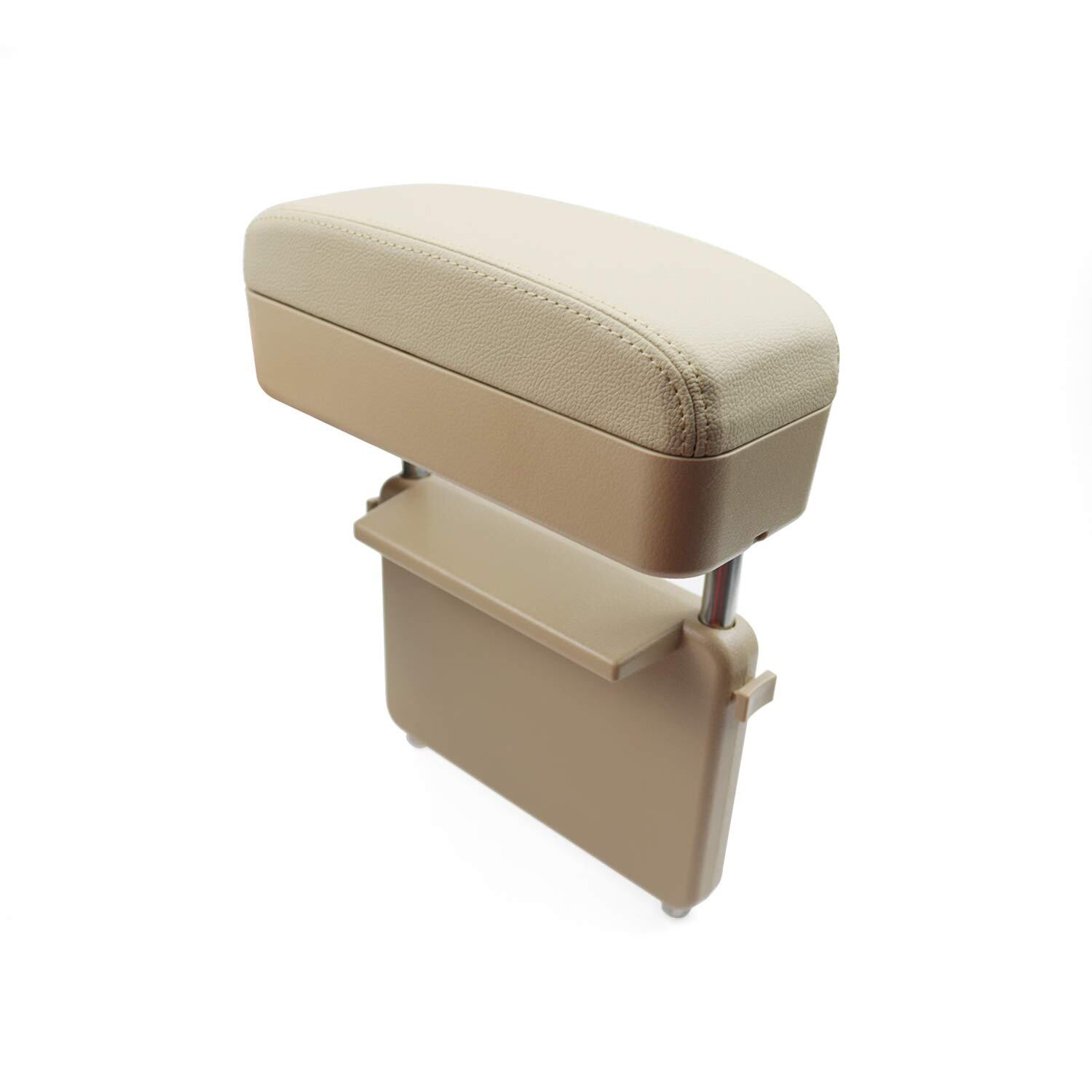 【RUIYA】ホンダ ヴェゼル 初代/2代目/N-BOX/N-ONE/シビック 専用 アームレストサポート対応 肘掛け コンソールボックス アームレスト収納ボックス 車用アームレスト 隙間アームレスト 車用収納ポケット ホンダ 汎用 (ベージュ)
