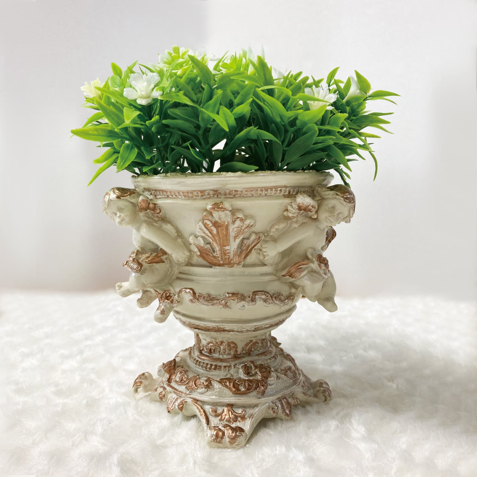 大好評】ロココ調リメイク鉢、パステルブルー、ピンク