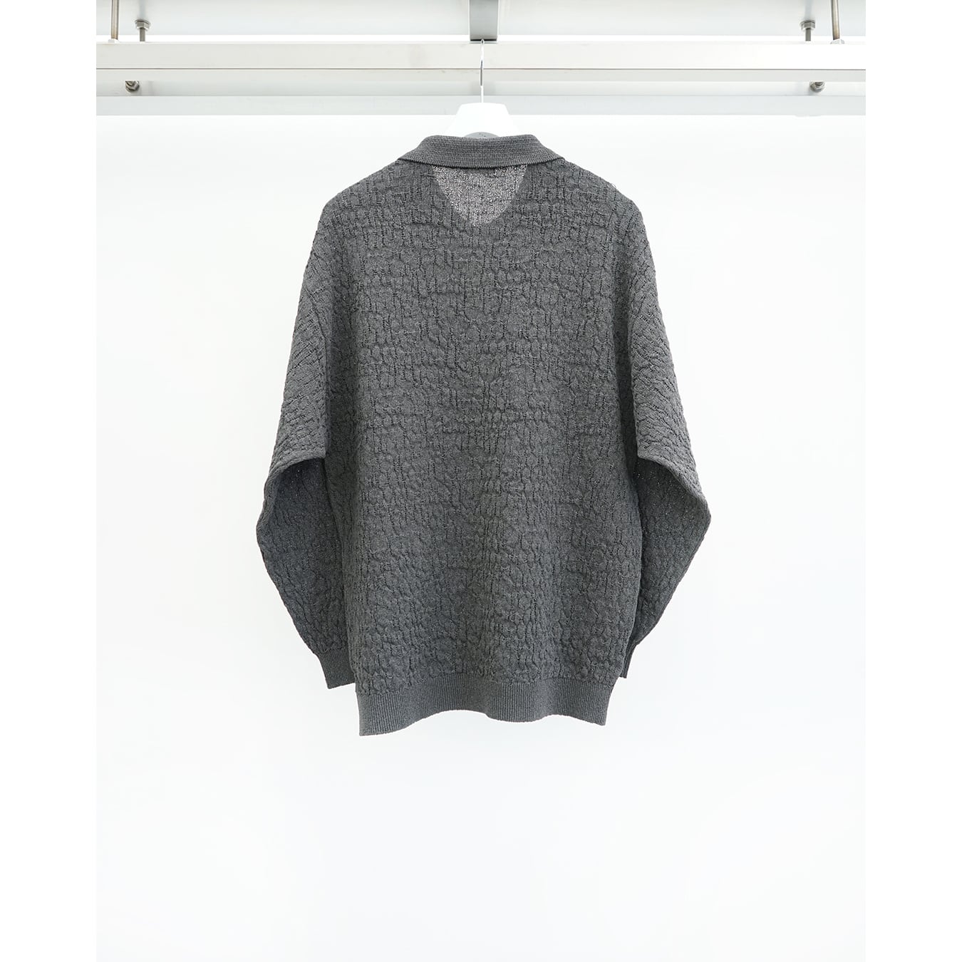 24SS Blanc YM 黒 Vネック ニットポロシャツ e3d4232cd361475e8d9641a4baf880