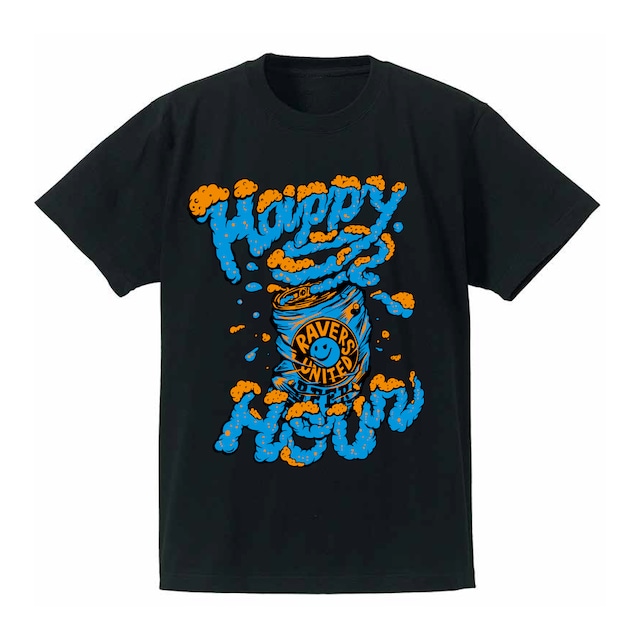 RAVERS UNITED Happy Hour Tee【BLACK×BLUE】