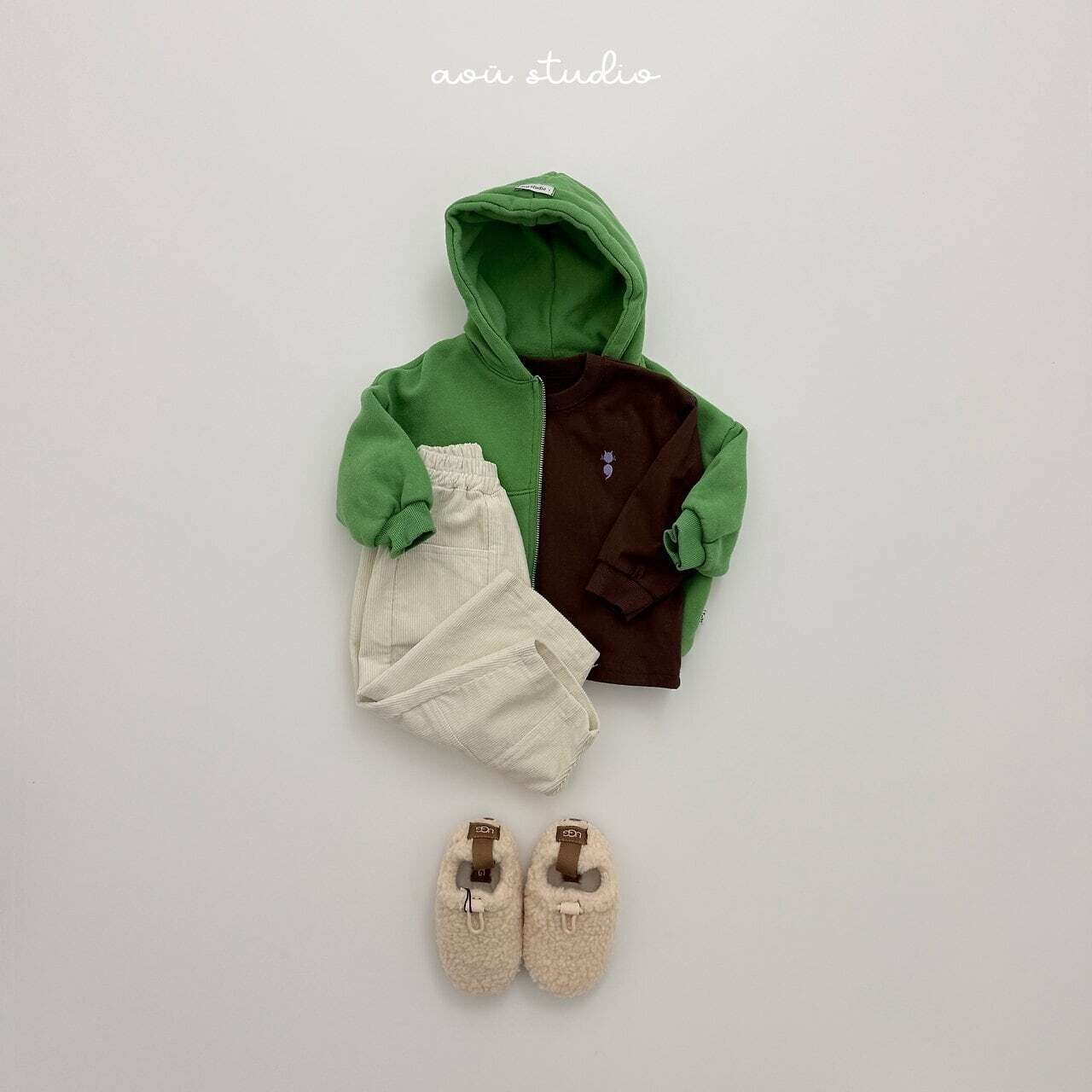 〖取寄〗韓国子供服 / 26winter / aoustudio /フラワー ジップアップパーカー / キッズ服 *XS~L*