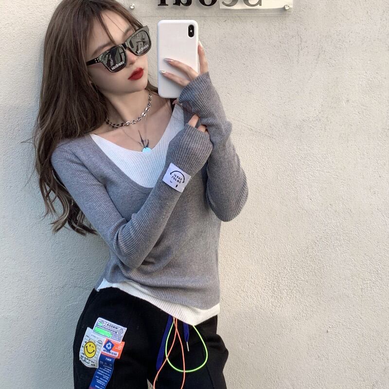 ニットセーター レディースシャツ スプリングトップス 春物 ブラックストロベリース41318678642