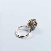 K18 Utopara Tahitian Pearl, Brown Diamond Ring