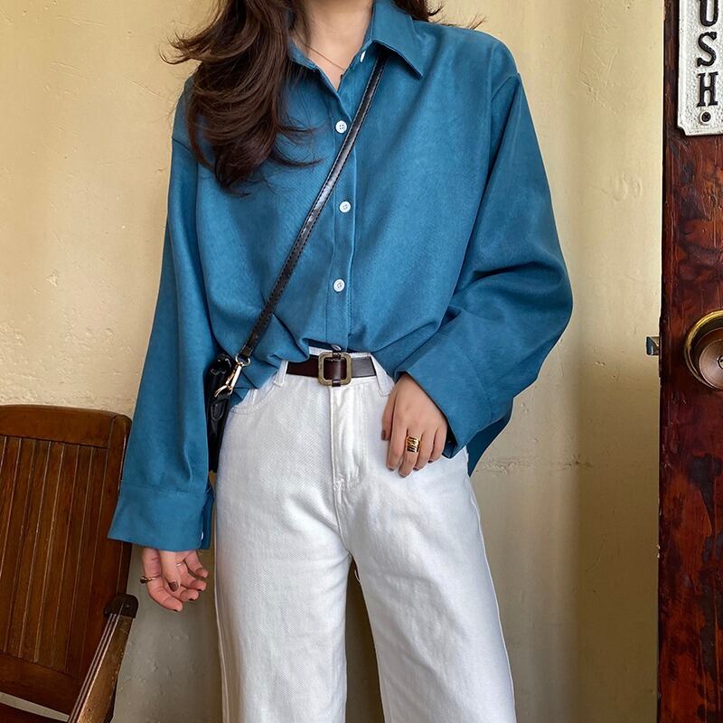 スプリングルーズ薄手シャツ ブラウス ロング 春物 試着室20034474484