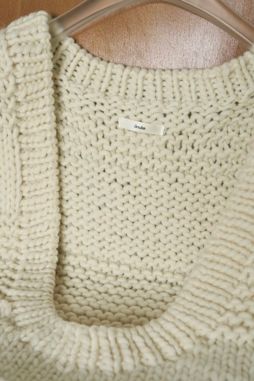ànuke Uneck Handknit Vest Uネックハンドニットベスト Ivory | planet3rd