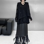 Sequined V-neck knit vest(ME039)