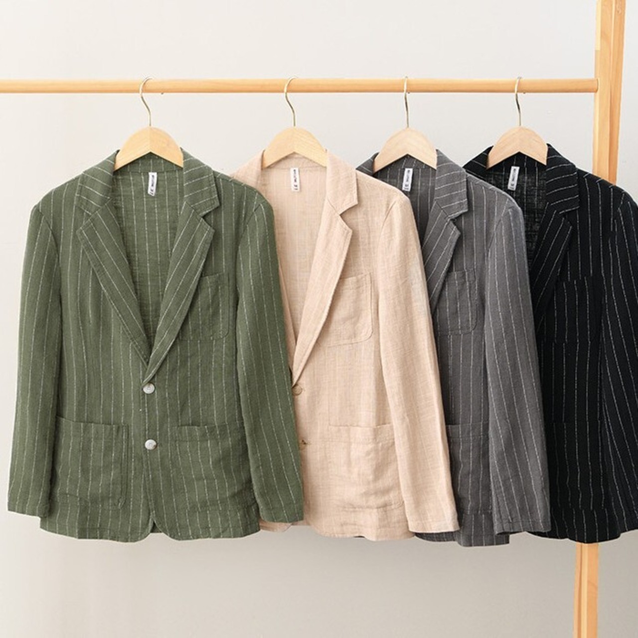 【M-3XL】Casual Striped Loose Jacket / カジュアル ストライプ ルーズ ジャケット