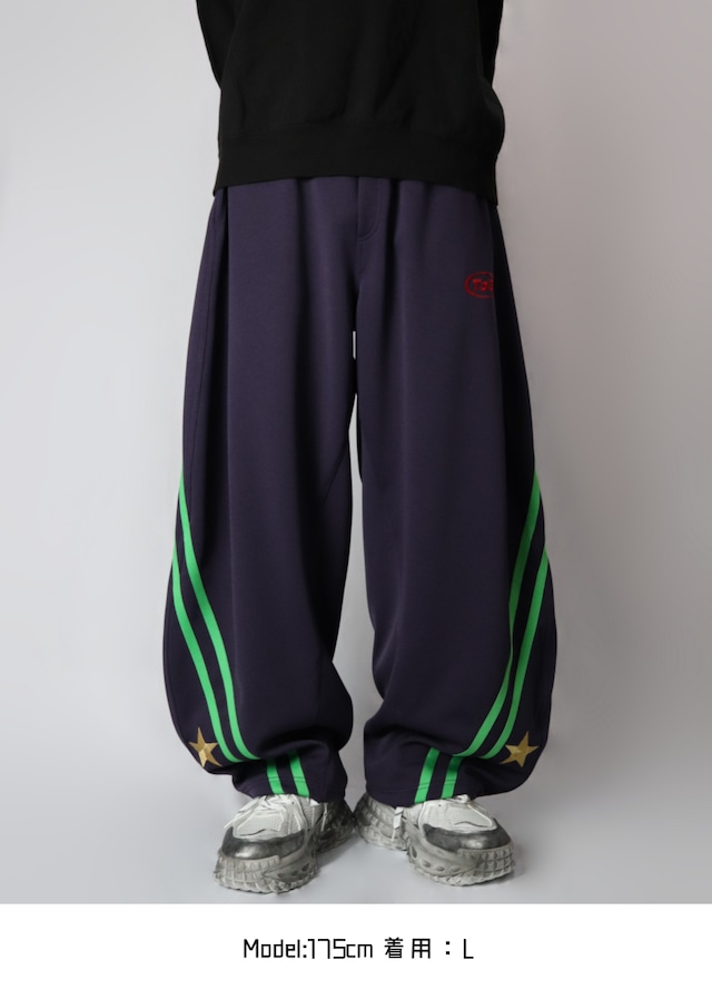 2LINE★SMILE BACK barrel leg pants(ツーライン★スマイルバックバレルレッグパンツ)【Dark purple】