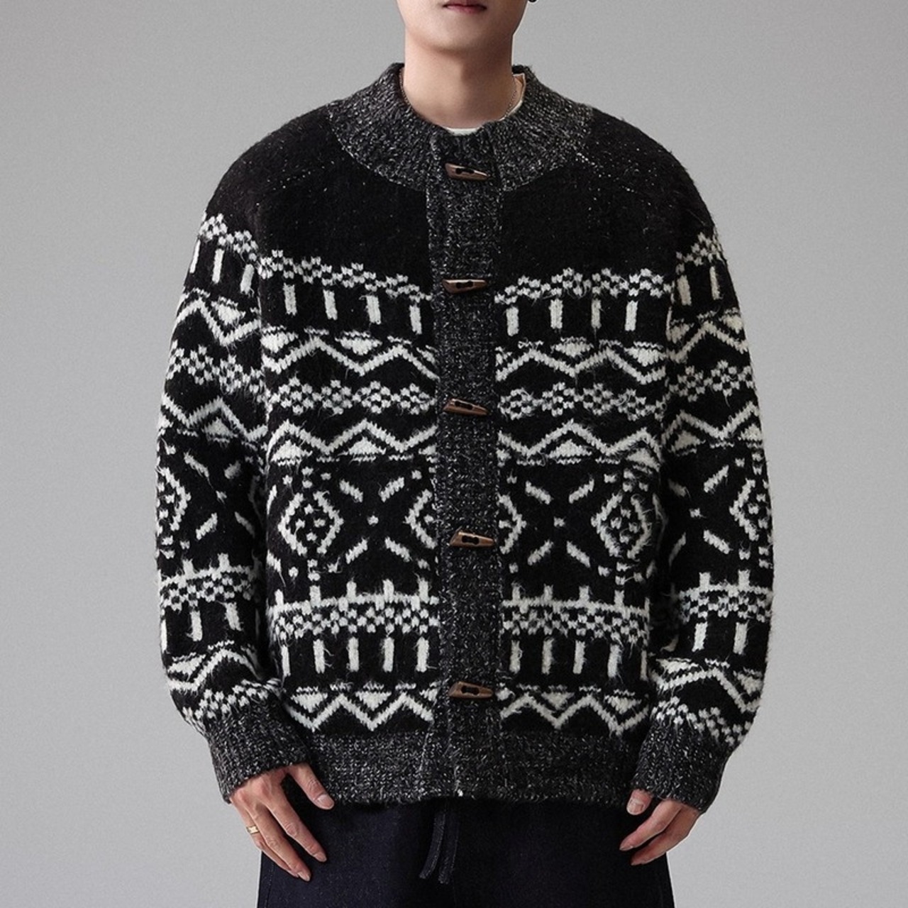 Long Sleeve Crew Neck Knit Cardigan ◇H0990