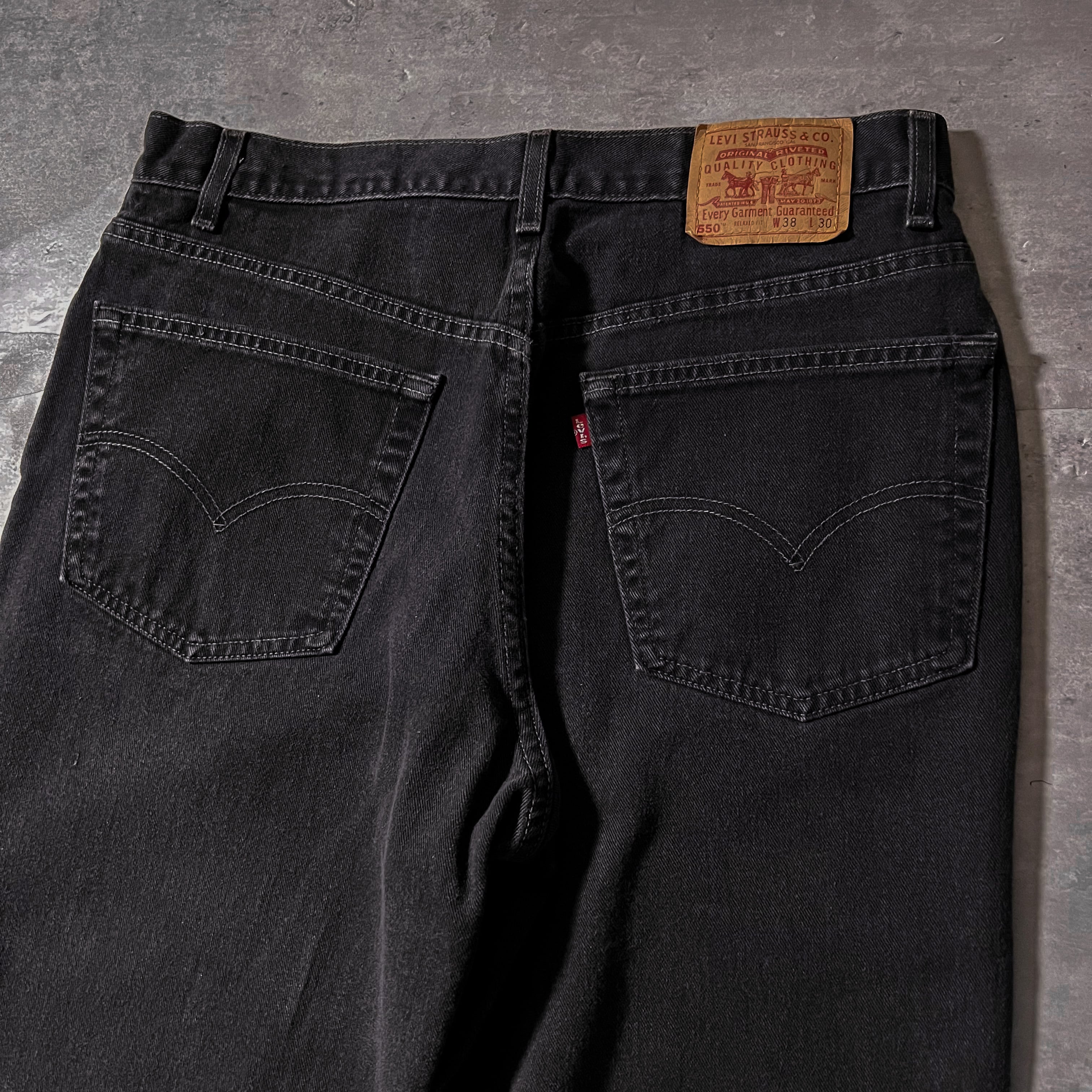 00年製 “Levis 550” 後染めblack denim pants W38L30 made in usa 513