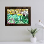 Wood Panel A3 Size（Sun Cactus）with Frame