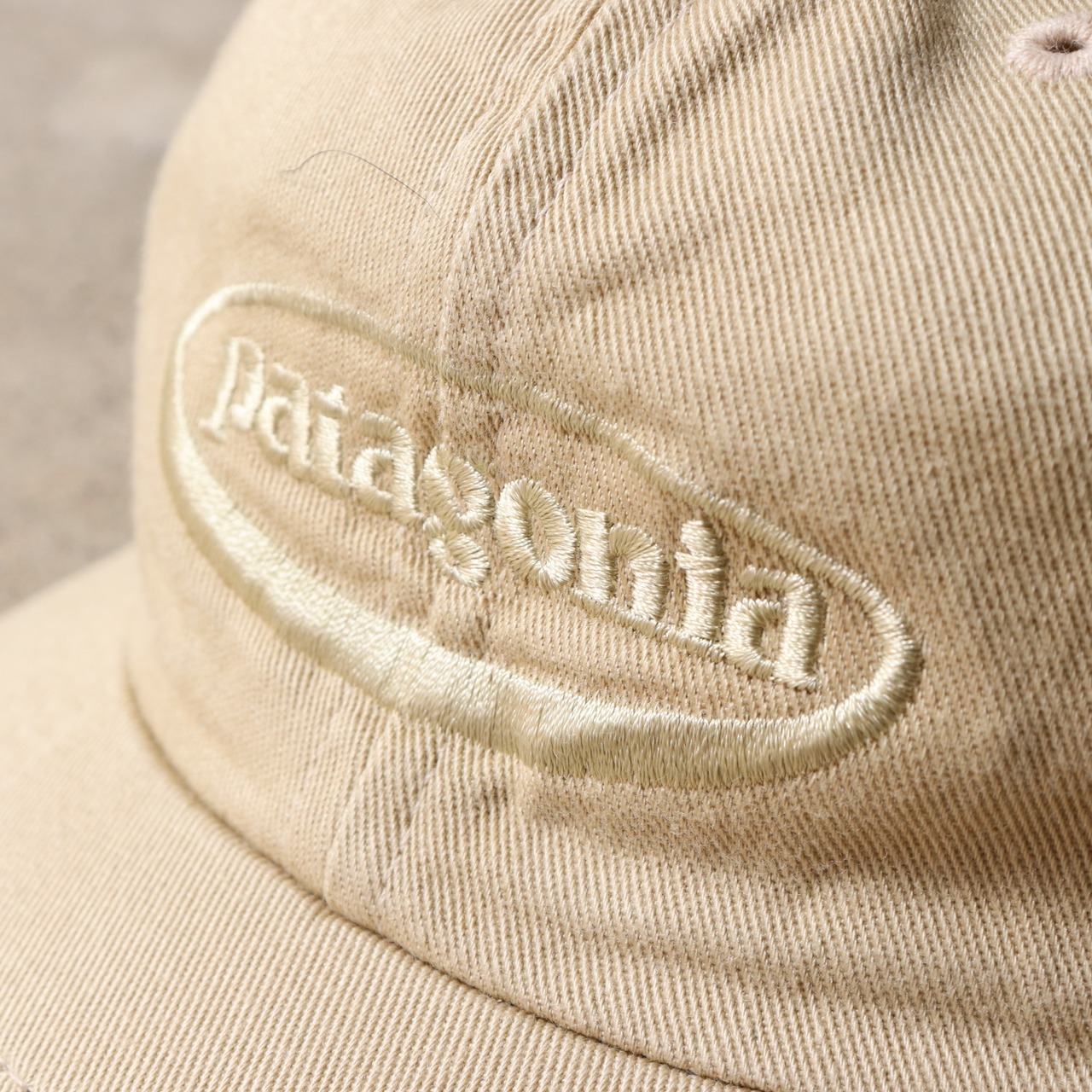 極美品 Patagonia M 98年米国製 サマーシェードキャップ パタゴニア ベージュ オーバルロゴ 刺繍