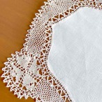 テーブルマット　レース縁取り　生成り色　テーブルセンター 12clcw11-1
