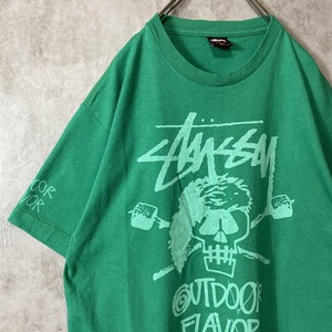 STUSSY 00s skull print T-shirt size L 配送A
