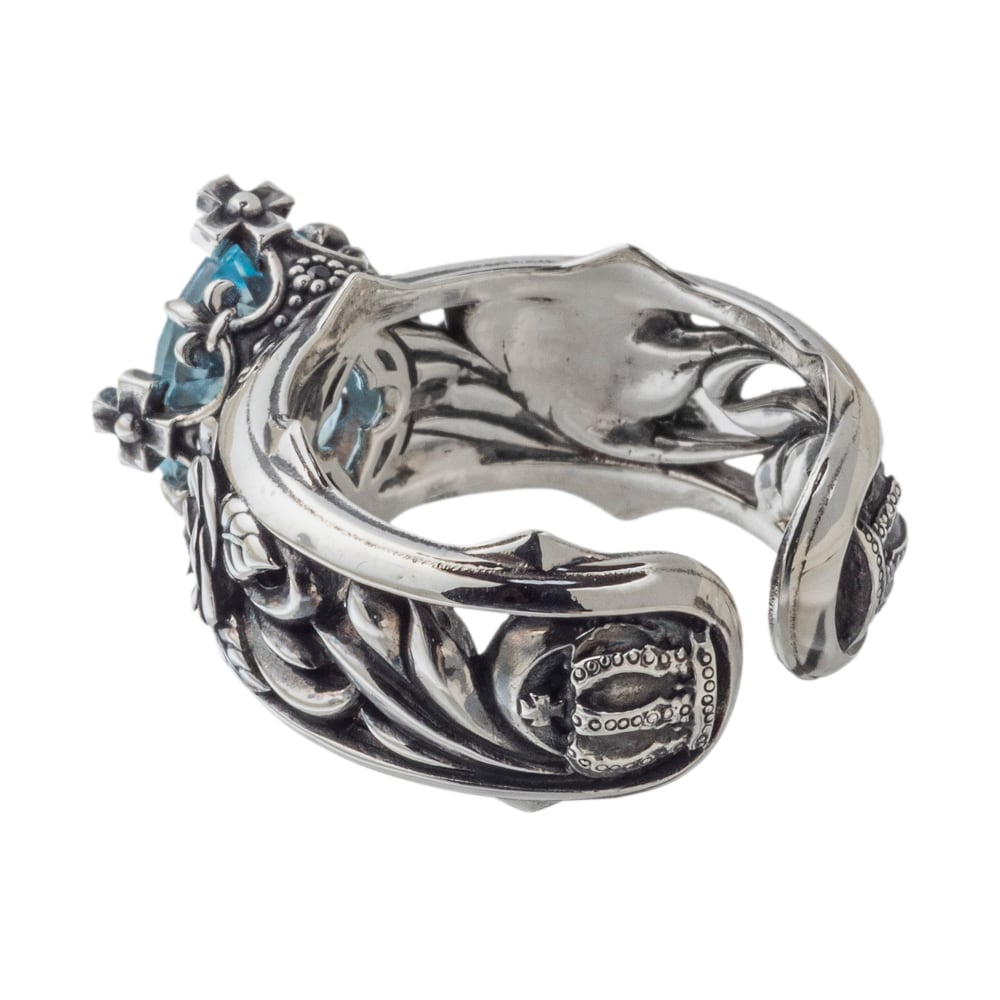 トパーズローズリング ブルートパーズ AKR0064 Topaz Rose Ring