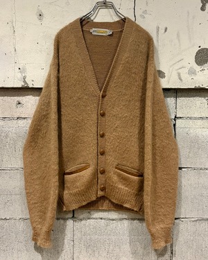 【Caka otto】60's “DRUMMOND” Leather Switching Vintage Loose Mohair Cardigan