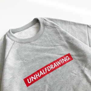 UNHALF DRAWING / SHORT SLEEVE SWEAT / BOX LOGO / GRAY