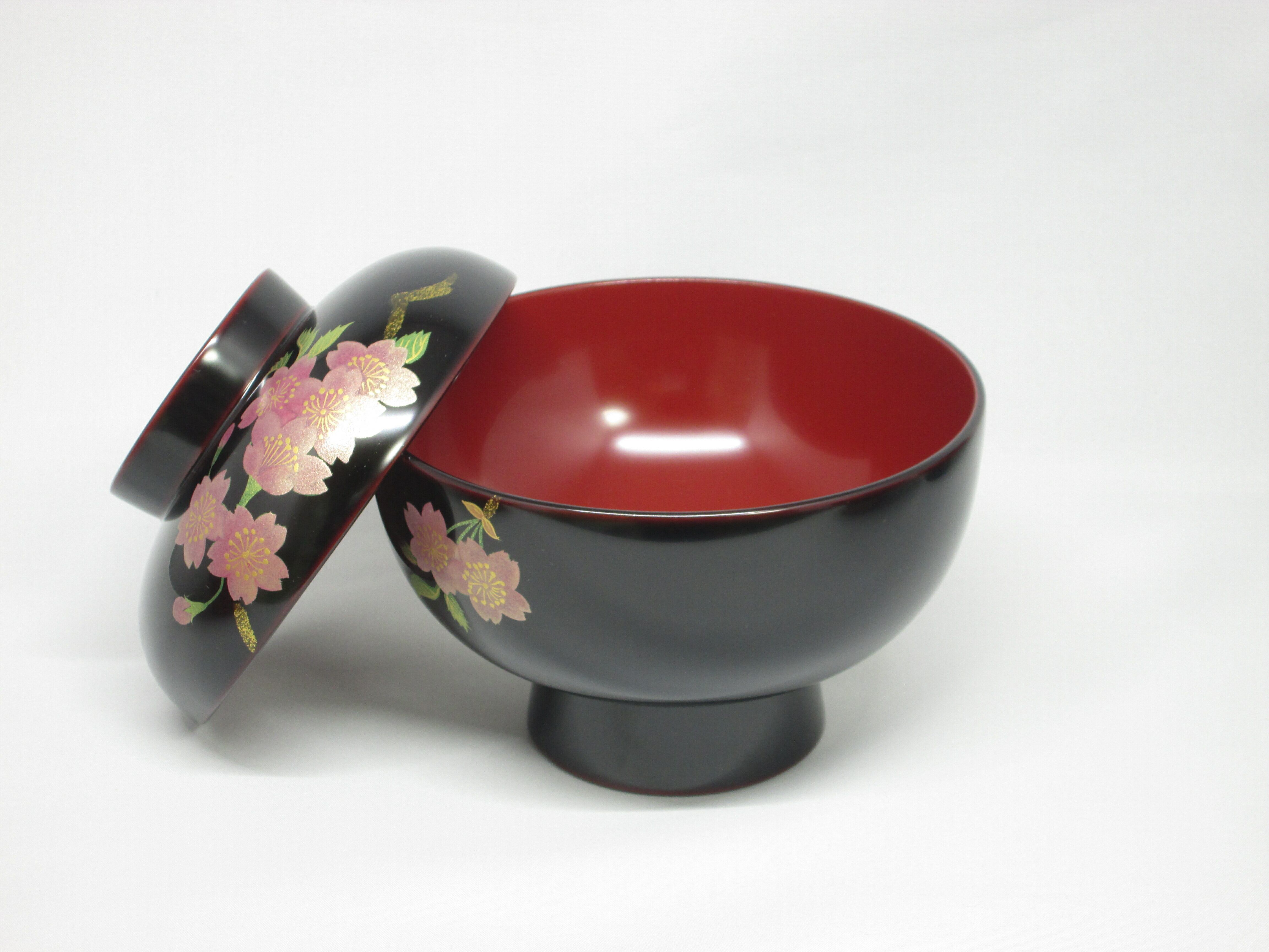 雑煮椀 溜内朱 桜蒔絵（1客） | 佐藤豊八商店
