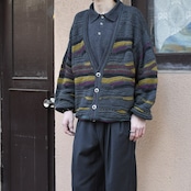 3D design wool acrylic cardigan